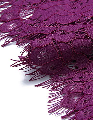 MEROKEETY Women's Sleeveless Lace Floral Elegant Cocktail Dress Crew Neck Knee Length for Party