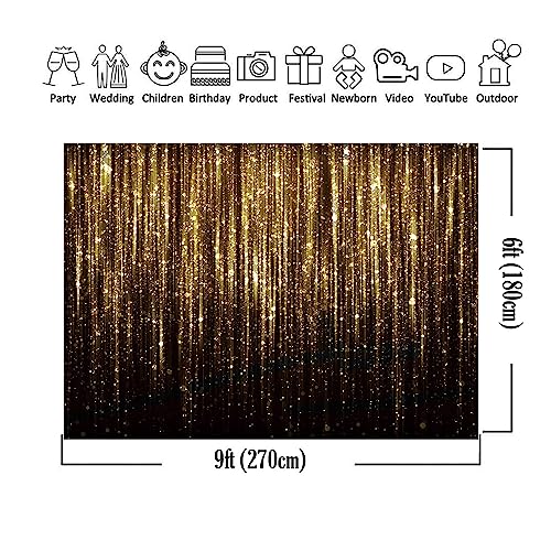 Fondo Fotográfico 9x6FT Negro y Dorado miniatura 5
