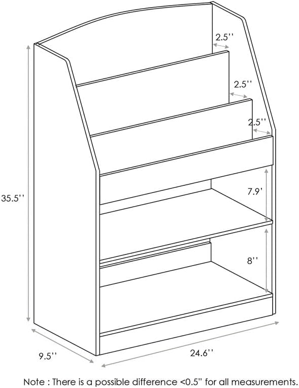 FURINNO KidKanac Bookshelf, Light Blue