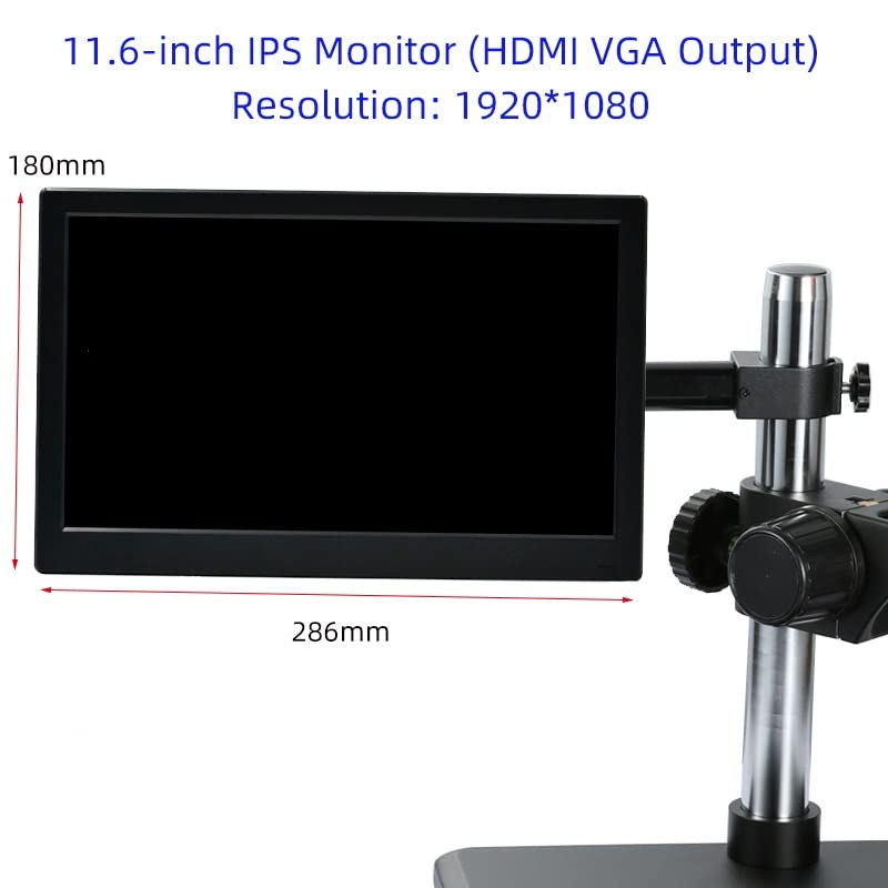 Microscope Industrial Digital Video Electron Microscope 10.1-inch 11.6-ich 13.3-inch Display(11.6-inch,25mm Hanging Rod)