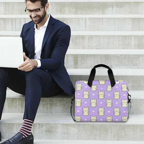 Maletín portátil para laptop 15.6 pulgadas diseño kawaii morado miniatura 3