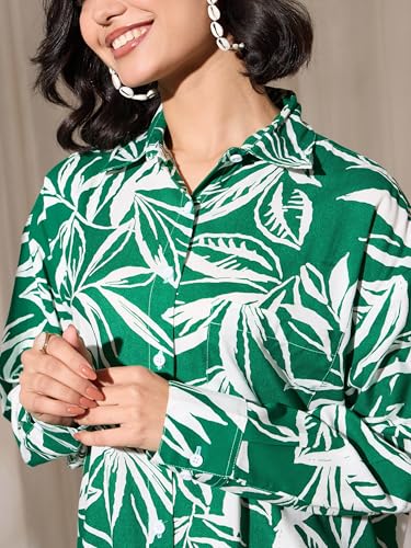Image of barcino Fuchsia Tropical Floral Oversized Shirt