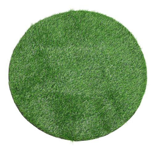 HIAKDOFT Alfombra de Césped Artificial para Exteriores Tapete Decorativo Redondo 80 CM Diámetro Césped Sintético 25 CM de Altura Decoración para Cubierta de Pozo y Centro de Mesa