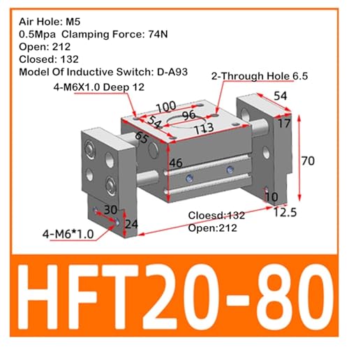 Cylindre pneumatique HFT20 x 80 évite les blocages mécaniques - 3