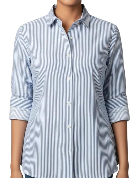 Women’s Striped Casual Shirt | Regular Fit | Full Sleeve | Button-Down Style | Smart Everyday Wear-image-48