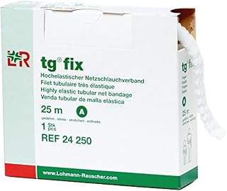 Lohmann & Rauscher tg Fix Net Tubular Bandage, Elastic Net Wound Dressing, Bandage Retainer for Fingers, Size A (17.5cm Wide x 25m Long When Stretched)