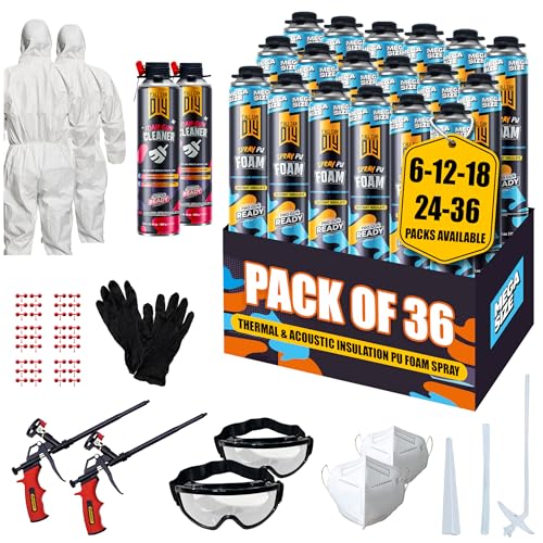 Spray Foam Insulation Kit for Walls & Attic -36 Pack