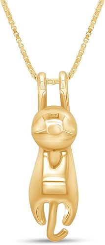 AFFY Collares de plata de ley 925 con diseño de gato, joyería de gato para mujeres, regalos para amantes de los gatos, regalo del día de San