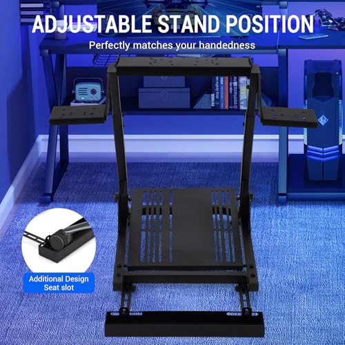 Lenkradständer für Rennsimulationen, Lenkradhalterung robust und verstellbar, Wheel Stand für Logitech G29 G920 G27 G25 mit Montage für Schalthebel, klappbar, PC, PS5, Xbox, Pedale nicht enthalten