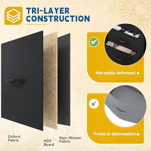 image for DWVO Dresser for Bedroom, Fabric Dresser with 8 Drawers, Tall Double D