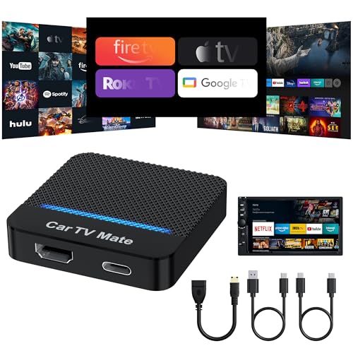 Car TV Mate Pro, Wireless CarPlay & HDMI Adapter, Compatible with Fire TV Stick, iPhone, Screen Throwers, Car Video Box Compatible with Factory Wired CarPlay Vehicles from 2016 & iOS 10+ i Phone