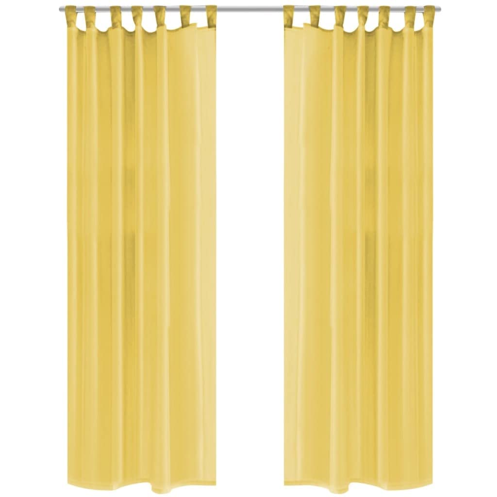 Rideaux en voile jaune 140x175 contre le vis-à-vis sans perdre le jour