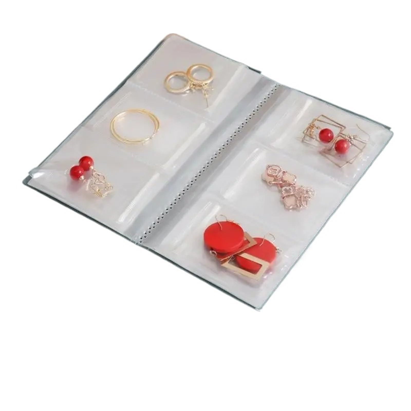 UBOHUZ PVC Organizer Boxes Jewelry Storage Albums Drawer Transparent Book Holder Waterproof Bag for Travel Necklace(Color1)