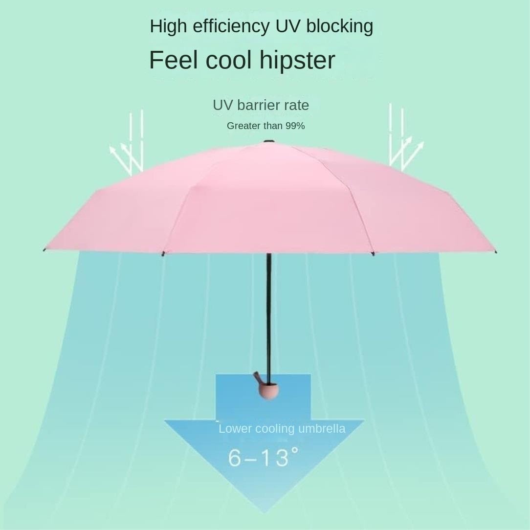 XYNSNDB Paraguas Paraguas Paraguas de Lluvia Paraguas Plegables Paraguas de Cinco Pliegues de 8 Huesos Paraguas de Bolsillo pequeño y portátil Protector Solar Paraguas de protección UV Paraguas de