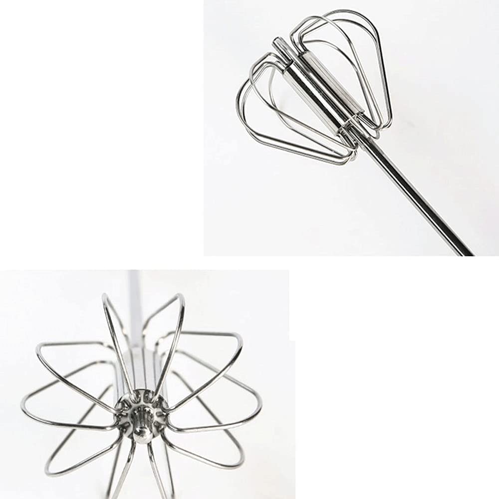 Schneebesen zum Kochen, 1 Stück Edelstahl-Schneebesen, halbautomatischer Eierschläger, Handmixer, selbstdrehender Eierrührer, Sahnebesen, Handbesen, Backschlägel (Farbe: 30,5 cm) (12 Zoll)