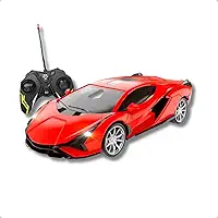 Carrinho de Controle Remoto Esportivo, Vermelho, com Faróis, Brinquedo Infantil