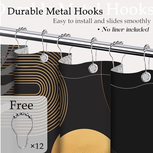 Keeuy Shower Curtain, Black and Gold, 70 x 72 Inch by Keeuy - Used condition - Image 6