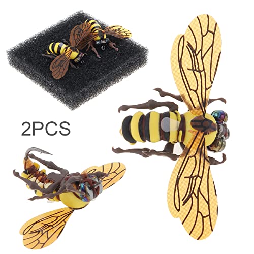 OriGlam 2pcs Bee Fly Fishing Kit - Bumble Bee Trout Lures, Topwater, Yellow - Image 2