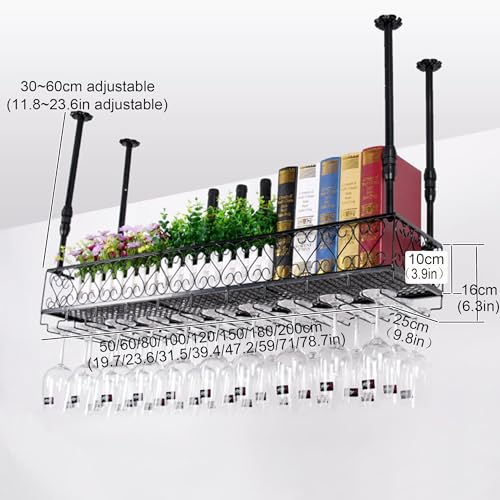 Support de rangement pour verres à vin et étagère suspendue de bouteille - 3