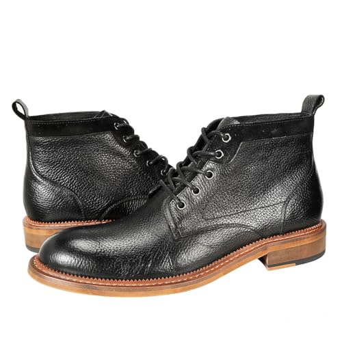 YFFUSHI Men's Oxfords Dress Boots Genuine Leather Lace Up Casual Formal Chukka Ankle Boots2