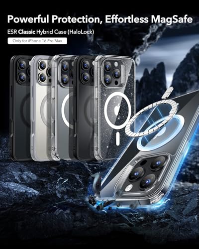 ESR für iPhone 16 Pro Max Hülle, Kompatibel mit MagSafe, Stoßfester Militärnorm Schutzhülle, Vergilbungsbeständig, Kratzfeste Rückseite, Magnetisches HandyHülle für iPhone 16 Pro Max Case, Klar 3