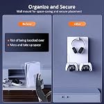 NexiGo PS5 and PS5 Pro Wall Mount Kit with Charging Station, Dual Controller Chargers, Steel Wall Stand, and Headphone Hanger - Compatible with PlayStation 5 (Disc & Digital)