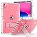 ZoneFoker Case for iPad A16 11th Generation 11 Inch 2025 / 10th Gen 10.9 Inch Case 2022, Heavy Duty Shockproof Rugged Protective Translucent Cover with Pencil Holder Kickstand, Clear Glitter