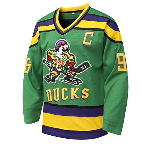 Mighty Ducks Ice Hockey Jersey #96 Charlie Conway #99 Adam Banks,90S Movie Hockey Jersey For Men And Women((96, Small) #TOP1