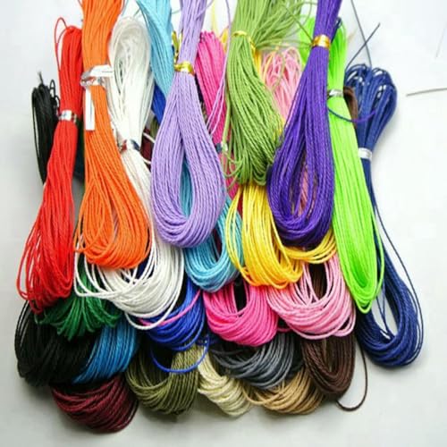 Hilo de Cuerda Trenzada de poliéster Encerado de 200 Metros, 1 mm, 20 Colores predeterminados