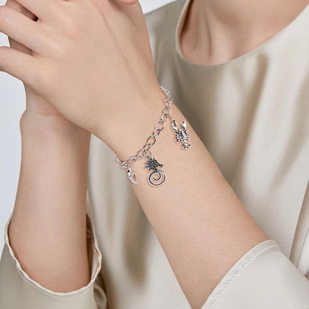 SUNNYCLUE 1 Box 60Pcs Metal Starfish Charms Silver Octopus Charm Bulk Tibetan Marine Life Sea Animal Fishtail Whale Crab Lobster Pendants for Jewelry Making DIY Crafts Earrings Necklaces Keychains - Image 6