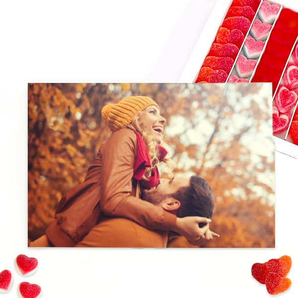 Transparent Gift Caja de Dulces Personalizada con Foto. Cajas de Bombones y Chuches Personalizadas. Regalos Originales para San Valentín, Cumpleaños, Hombre, Mujer y Niños. Chuches Cumpleaños.