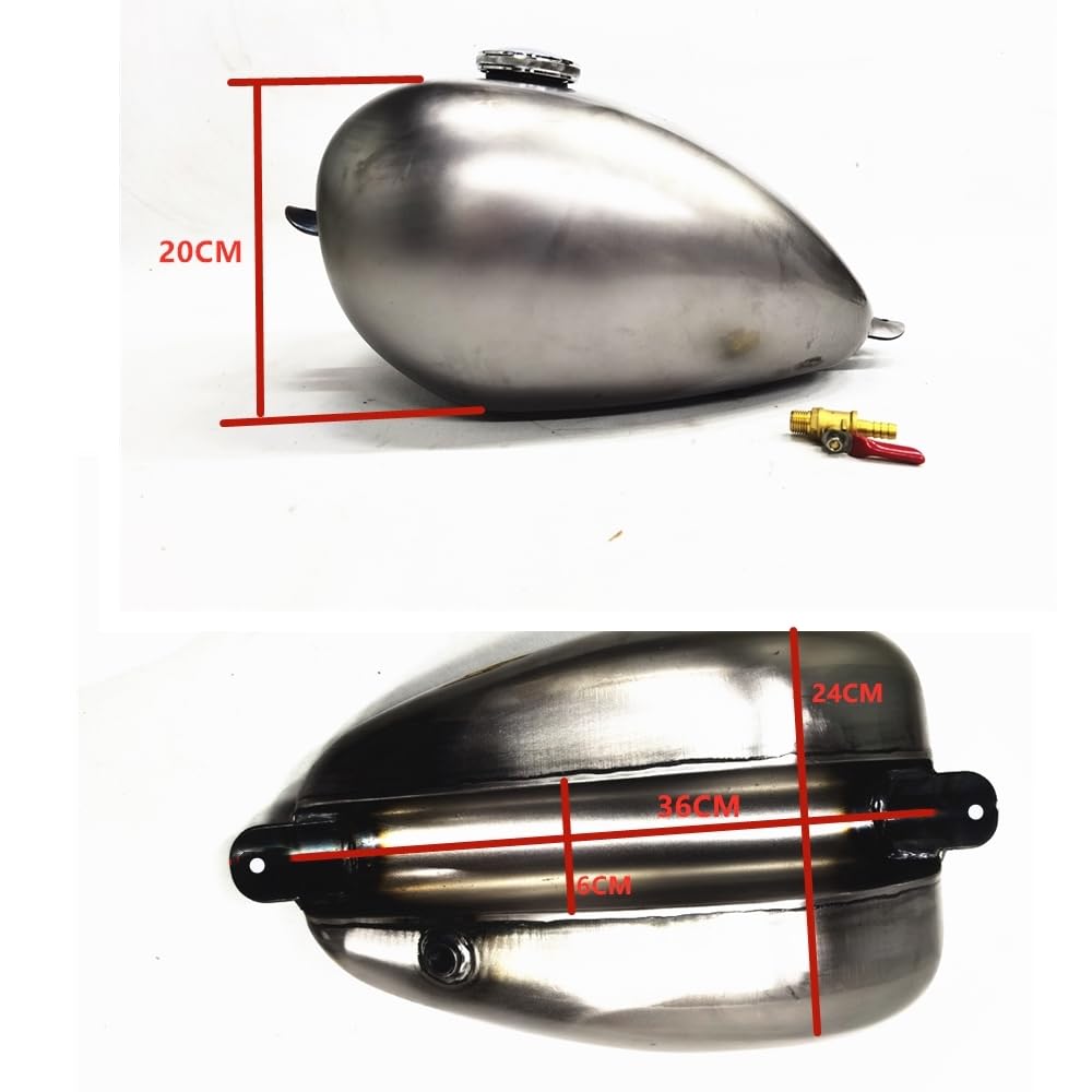 Depósito de combustible universal para Harley de 4 cm, 8 L, cintura alta, 8 cm, 7 L, cintura media