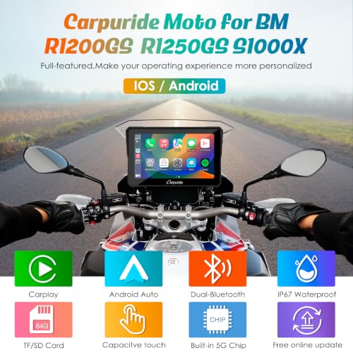 Image of Carpuride W702B 7 inch for BMW R1200GS R1250GS S1000XR Motorcycle