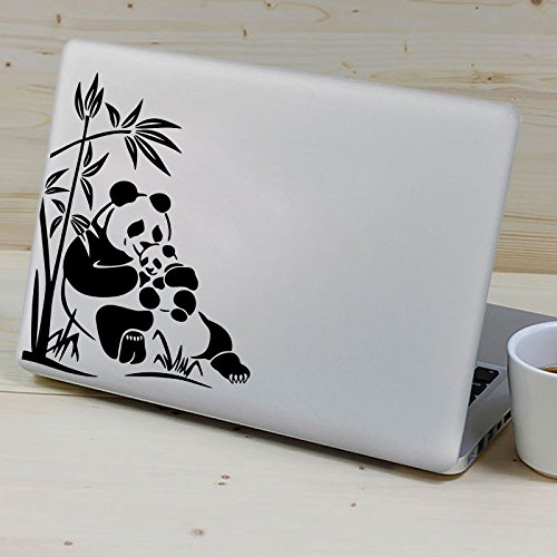 Decor Kafe Panda and Bamboo Laptop Sticker (PVC Vinyl, 38 cm x 25 cm, Black) (B017BEC9M4) Amazon Price History, Amazon Price Tracker