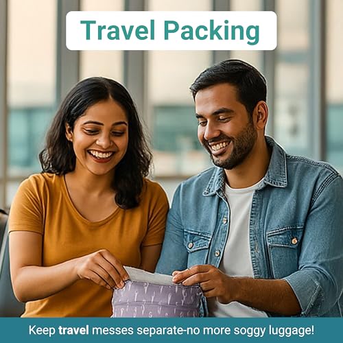 Image of Chic Buddy Waterproof Wet Bag, Washable, Reusable for Travel, Beach, Pool, Stroller, Diapers, Dirty Gym Clothes, Wet Swimsuits, Toiletries (Chic & Wise, Wet Bag /Dry Bag)