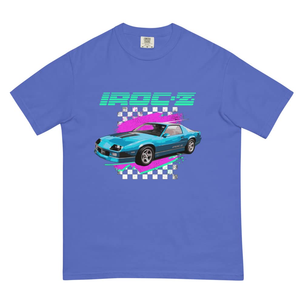 Retro Old School Chevy Car Graphic Camaro IROC-Z 80s 90s Aesthetic Retrowave - Heavyweight t-Shirt