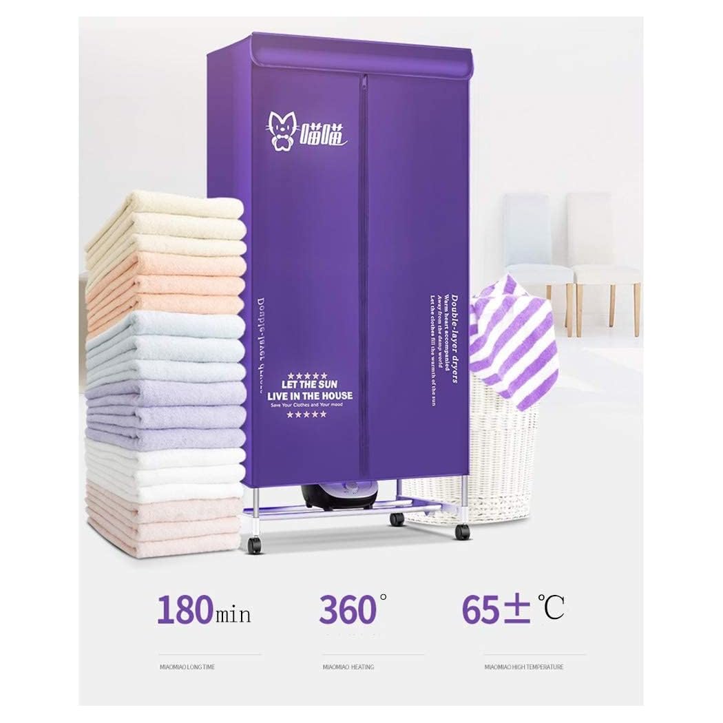 Trade Shop - Box Asciugatrice Asciuga Biancheria Elettrica Asciugabiancheria Stendino 1000w