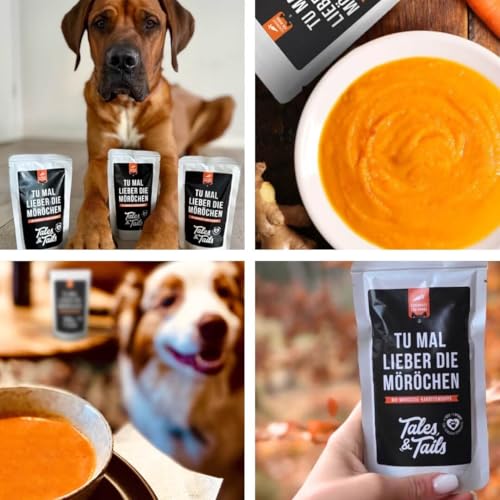Tales&Tails - Tu mal lieber die Möröchen - Morosche Karottensuppe für Hunde - Natürliche Schonkost bei Durchfall für Hunde (10x130g Tüten)