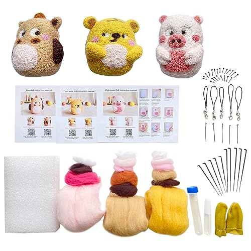 Image of ROLY BEE DIY Wool Felting Kit - Easy to Use Tools for Handmade Lovers - Create Cute Felted Designs with a Sense of Accomplishment