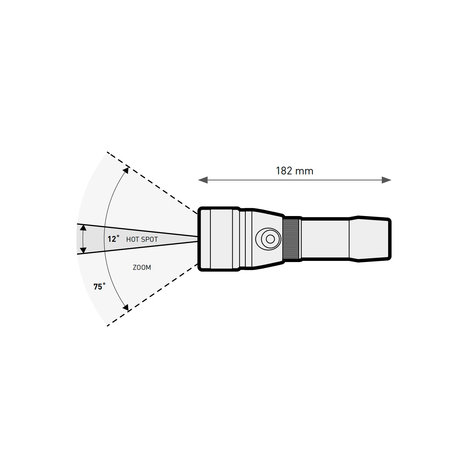Mares EOS 5LRZ - Lampe plongée 520 lumens LED rechargeable USB, autonomie 135min, faisceau réglable, interrupteur magnétique, étui inclus 120m