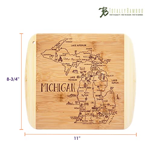Image of Totally Bamboo A Slice of Life Michigan Engraved Map Cutting Board
