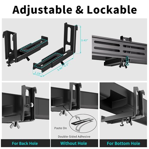 Image of XINLEI Universal Soundbar Mount with Holes /Without Holes, Sound Bar TV Bracket for Speaker Non-Slip Base Holder Extends 3.46 inch-6.1 inch,Support 20lbs SBR501