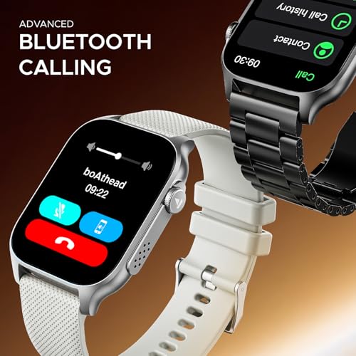 Image of Boat Ultima Ember smartwatch with 1.96 inch AMOLED Display, AOD, Personalized Fitness Nudges, Functional Crown,100+ Sports Modes, Create Your Own Watchface, smartwatch for Man and Woman (Steel Black)