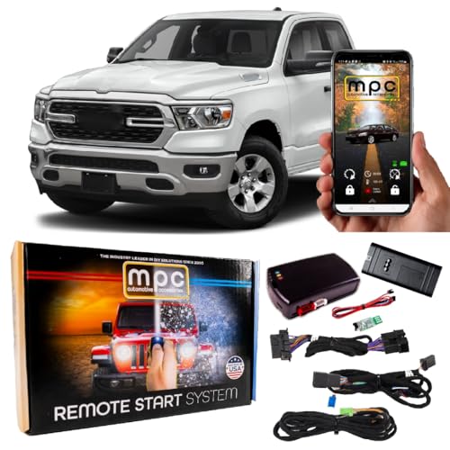 MPC Remote Starter with Smartphone Control Compatible with 2019-2024 RAM 1500 |Gas| |Push-to-Start| Plugin T-Harness - Smartphone or Factory Key Fob Activated - FlashLink Updater