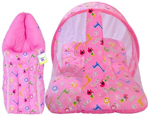Image of Toddylon Baby Bedding Set New Born Baby Bed | Mattress | Mosquito Net | Carry Bag | Essentials | Carry Bag | Cotton Combo | Infant beds | Products (0-6 Months) (2PCS Set)