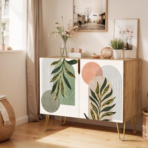 SIGNWIN Sideboard Buffet Cabinet, Kitchen Storage Cabinet with 2 Doors,