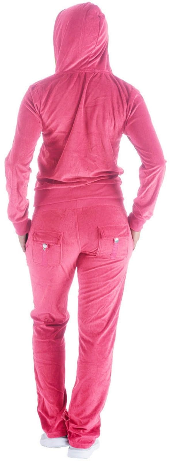 LeeHanTon Velours-Trainingsanzug für Damen, 2-teiliges Outfit, Reißverschluss, Hoodie, Sweatshirt und Jogginghose, Sweatsuit-Set