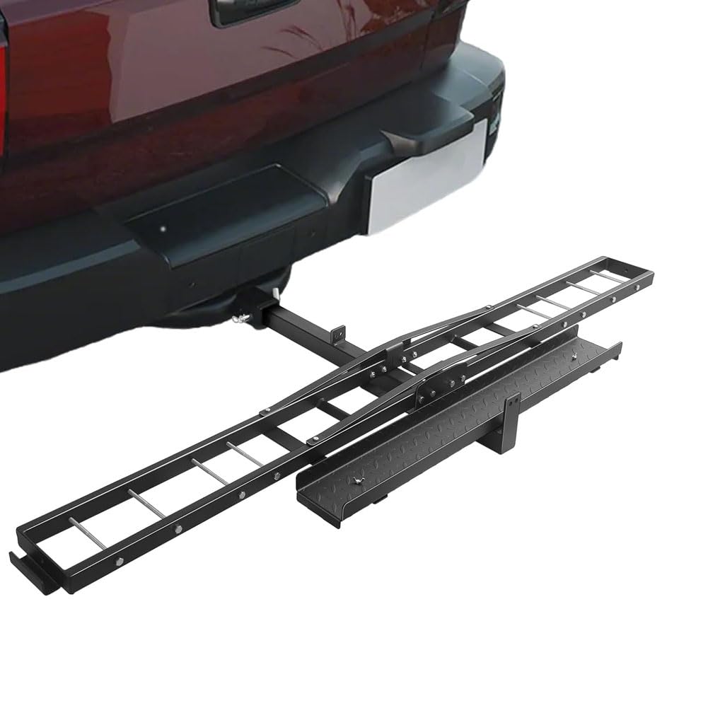 Ghygetrich Heavy Duty Motorcycle Dirt Bike Scooter Carrier, Hitch Rack Hauler Trailer Dirt Bike Hauler Hitch Mount Rack Ramp Anti