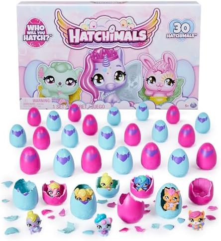 Hatchimals CollEGGtibles 30 Egg Mystery Value Pack - Amazon Exclusive Carton - Mini Figures Ultimate Cracking Set: Who Will You Hatch? - Stocking Stuffer, Party Favor, Easter (Age 3+)