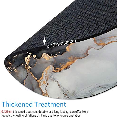 Black White Gold Marble Round Beautiful Mouse Mat, Cute Mouse Pad With Design, Non-Slip, Rubber Base, Waterproof, Office , Small Size 7.9 X 0.12 Inch #TOP2